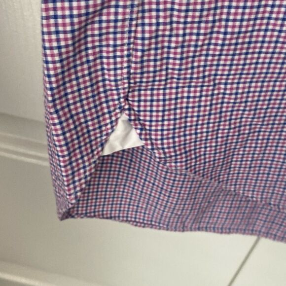 J. Crew Men's Dress Shirts Size Small 14-14.5‎ Blue Purple Plaid Cotton - Picture 3 of 15